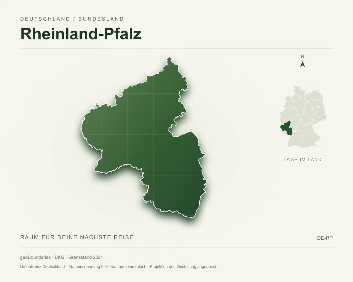 Reliefkarte von Rheinland-Pfalz