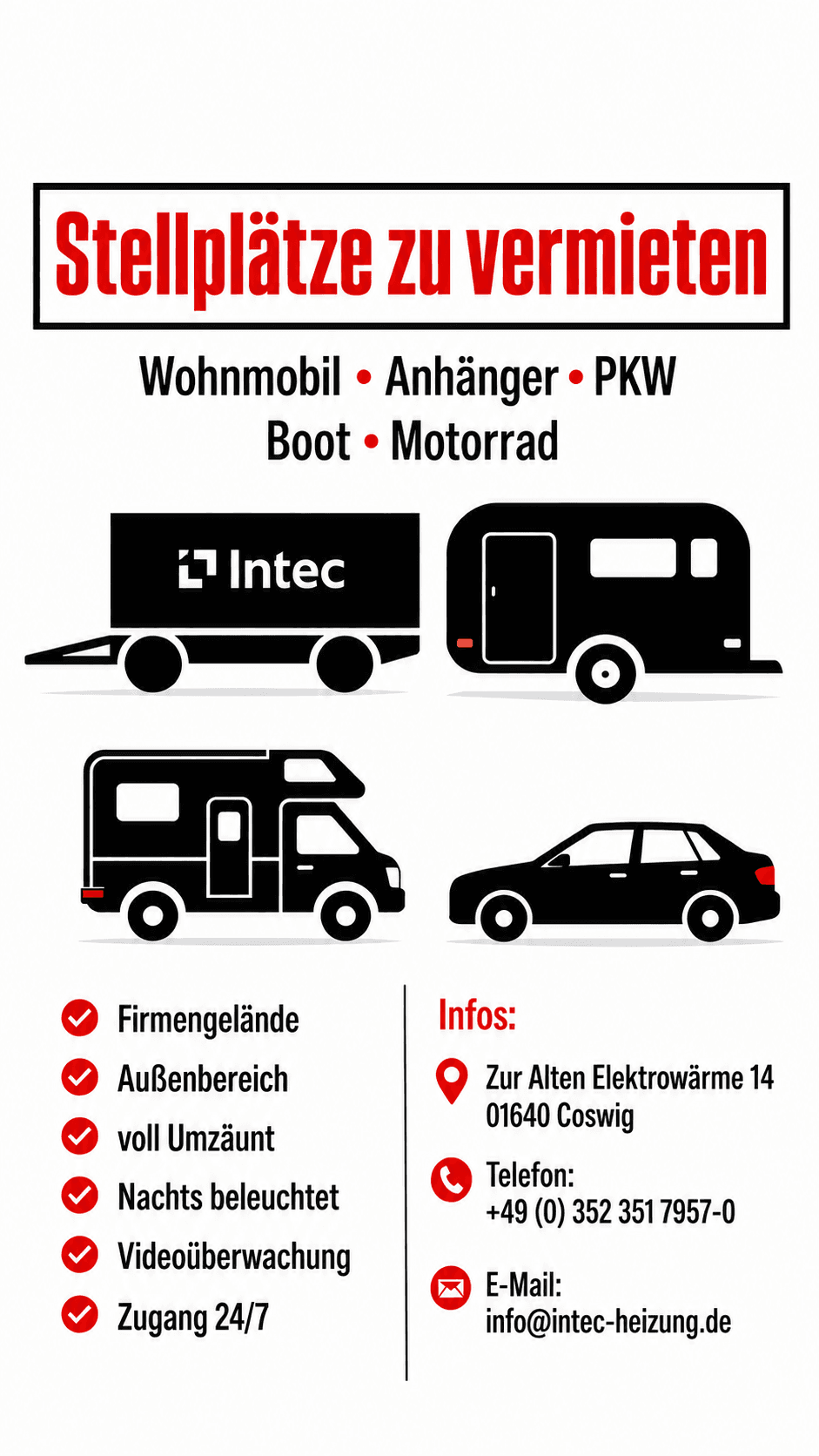 Stellplatz für Wohnmobil, Wohnwagen, PKW, Anhänger, Boot, Trailer in Coswig – Foto 5