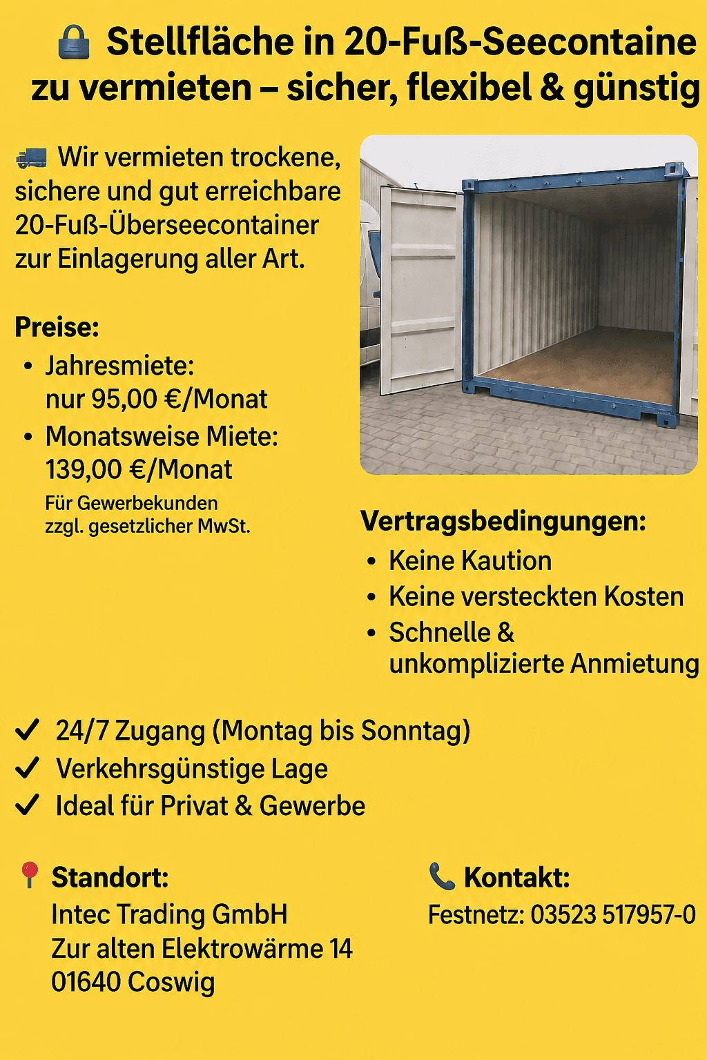 Lagercontainer: Stellfläche in 20-Fuß-Seecontainer (Selfstorage, Garage) in Coswig – Foto 4