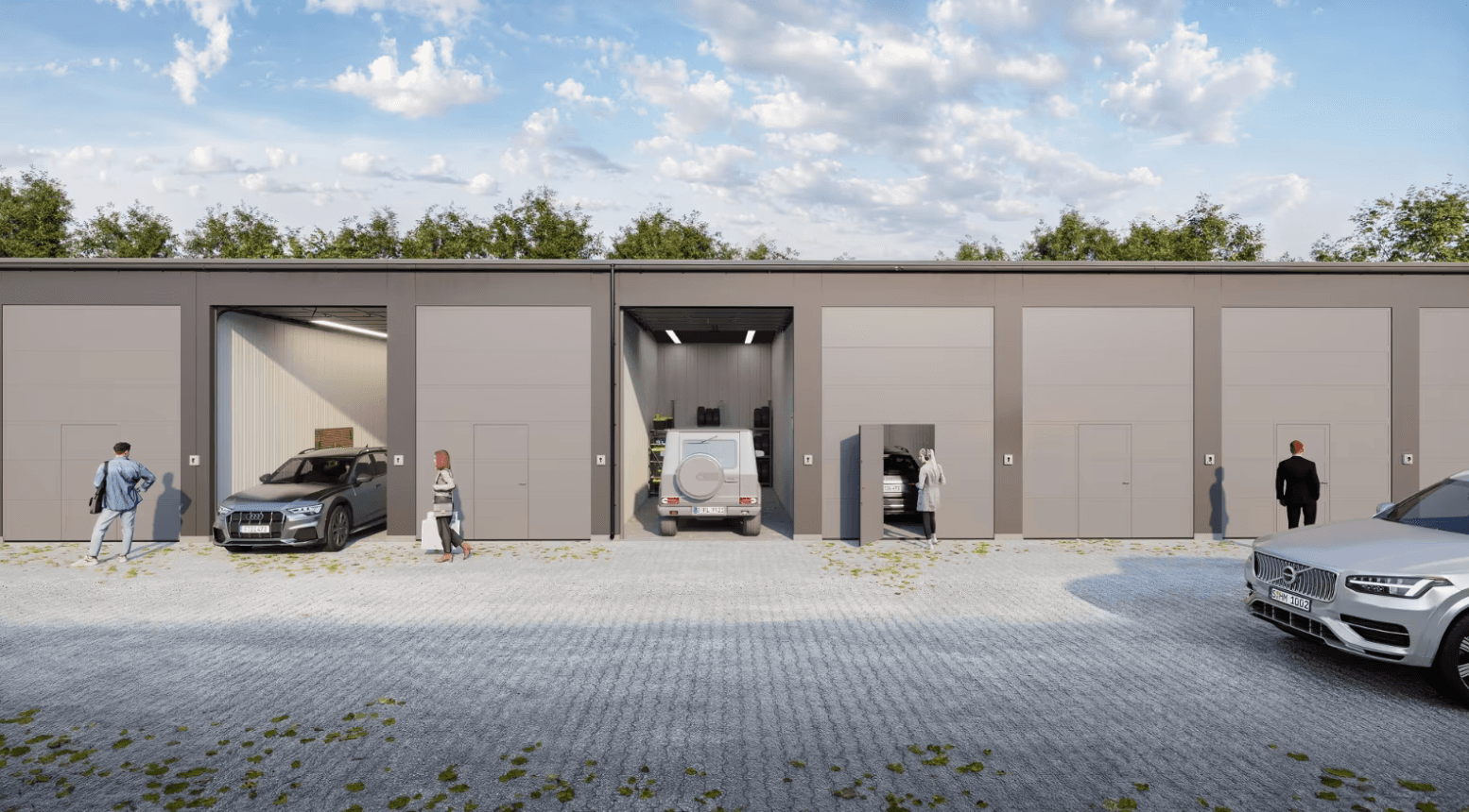 Indoor / Halle · Gesichert · Container / Lagerbox in Solingen – Großraum-Garagen für Pkw, Wohnmobil, Anhänger oder als Lager