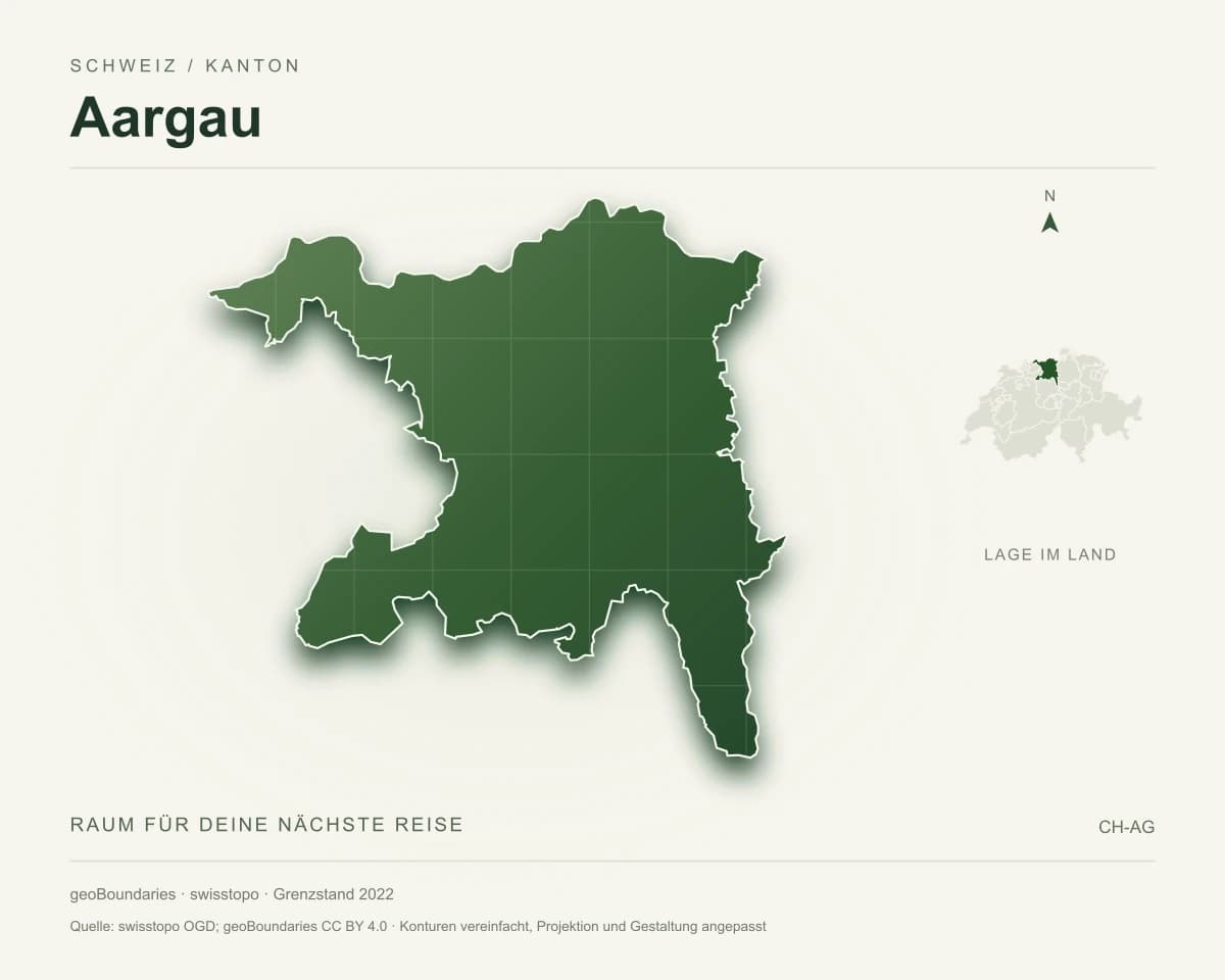 Reliefkarte von Aargau