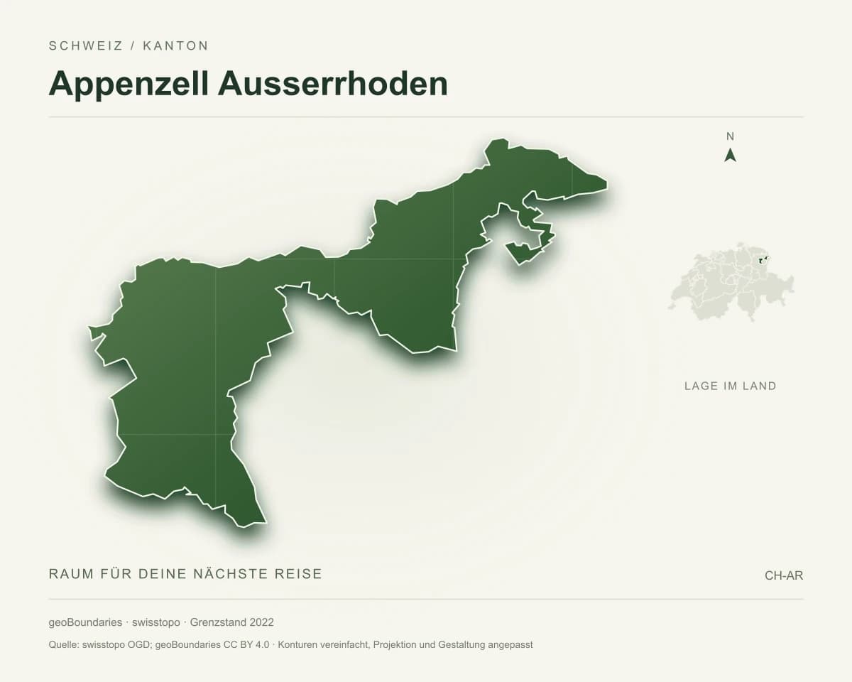 Reliefkarte von Appenzell Ausserrhoden