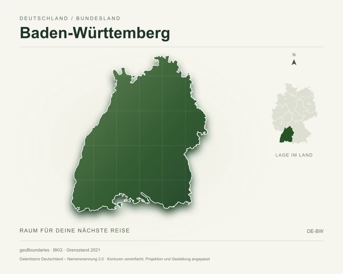 Reliefkarte von Baden-Württemberg