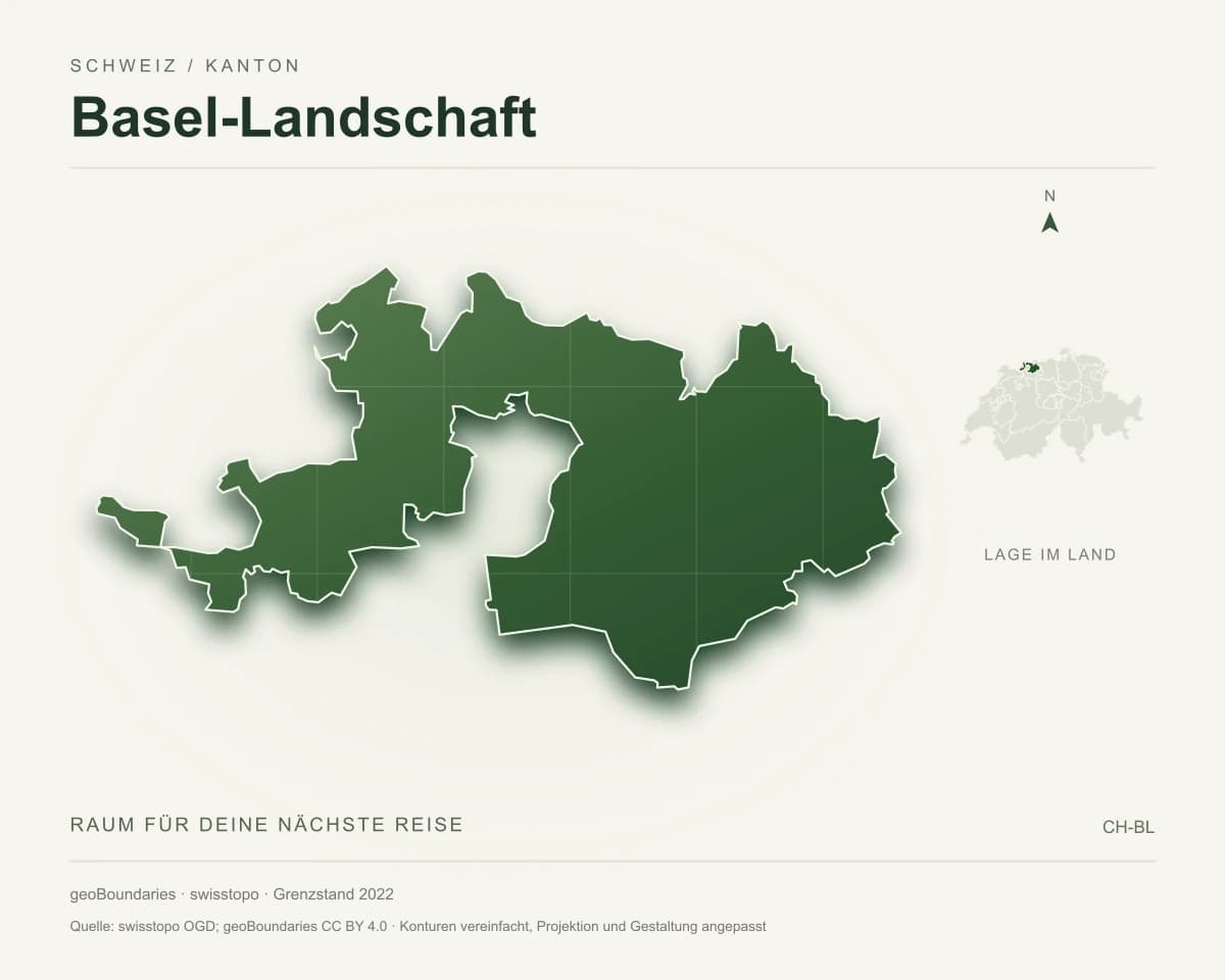 Reliefkarte von Basel-Landschaft