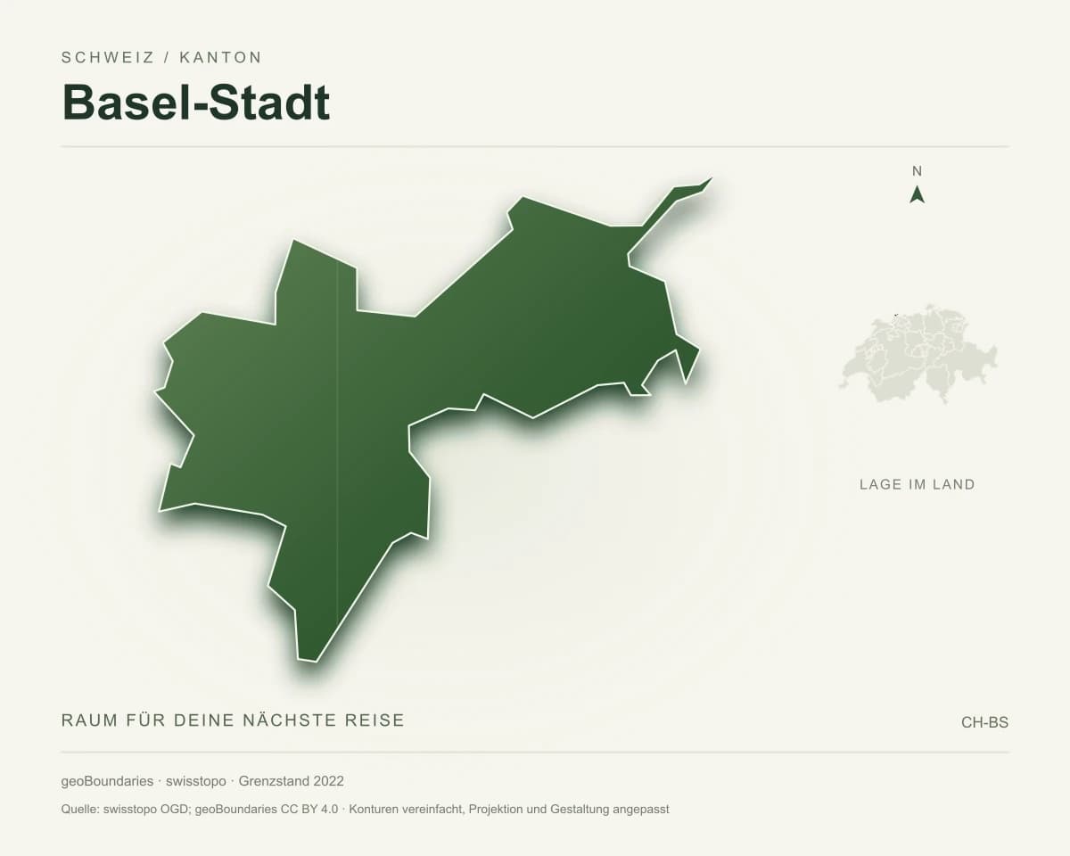 Reliefkarte von Basel-Stadt