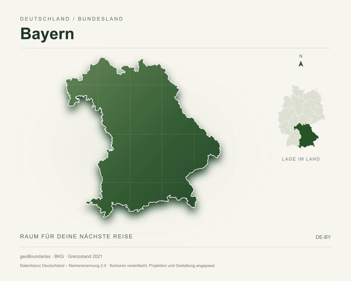 Reliefkarte von Bayern