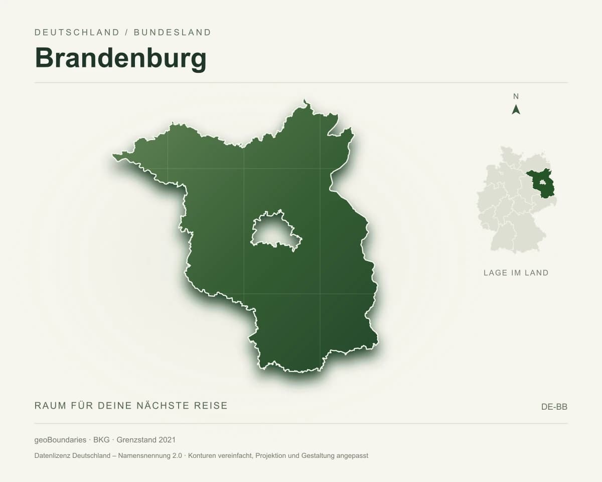 Reliefkarte von Brandenburg