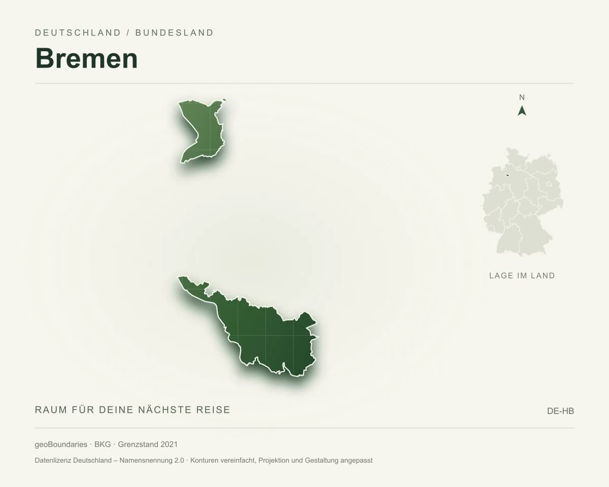 Reliefkarte von Bremen