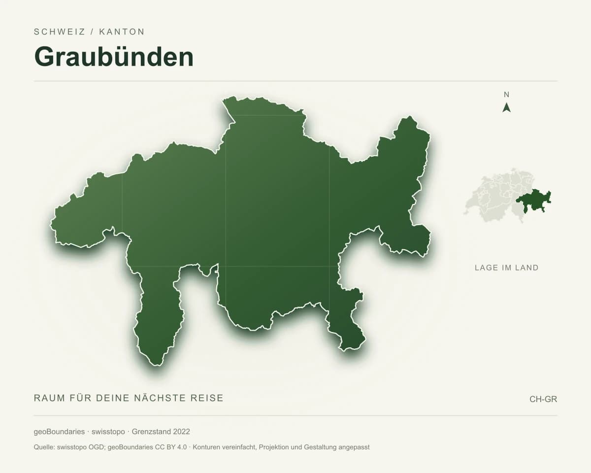 Reliefkarte von Graubünden