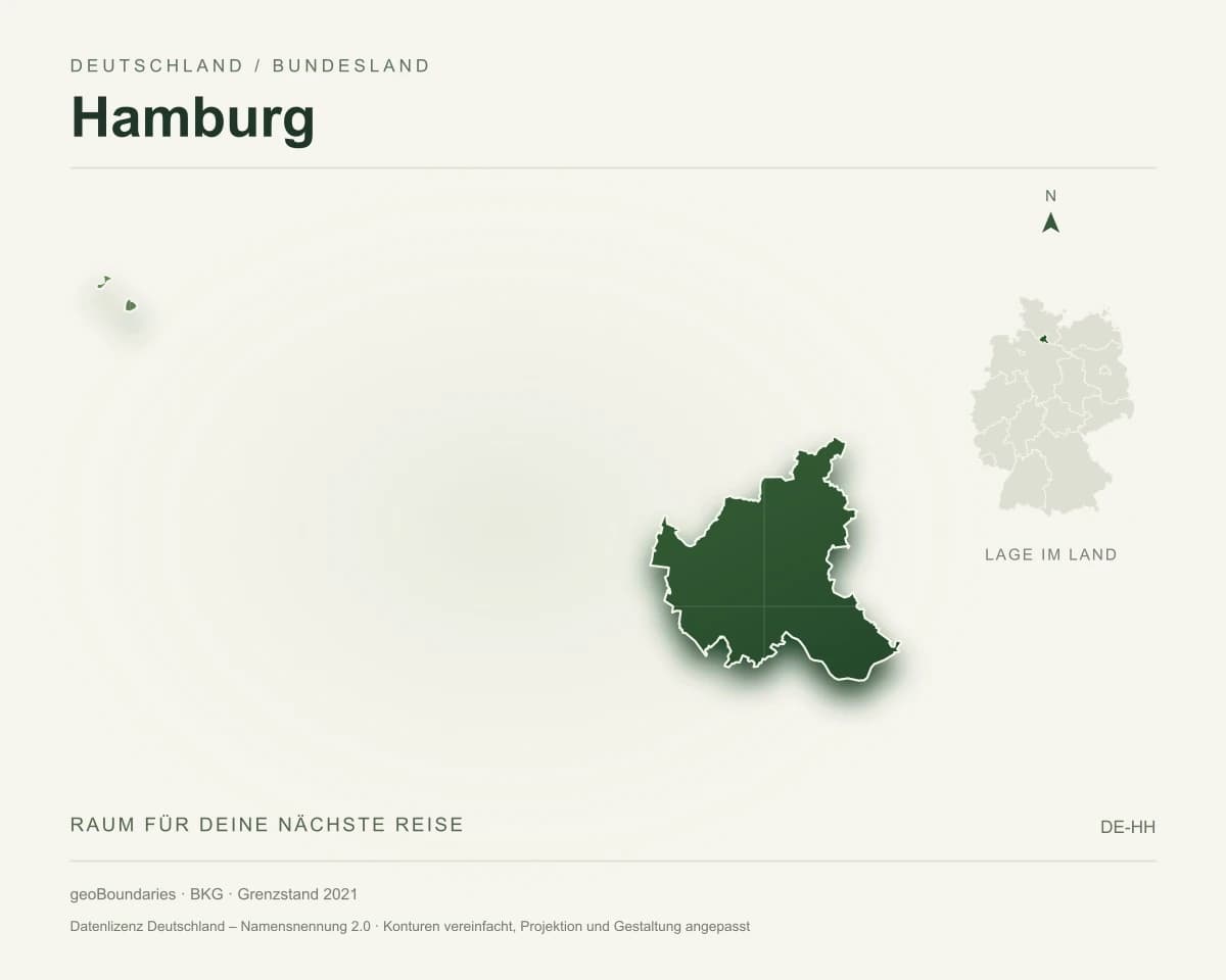 Reliefkarte von Hamburg