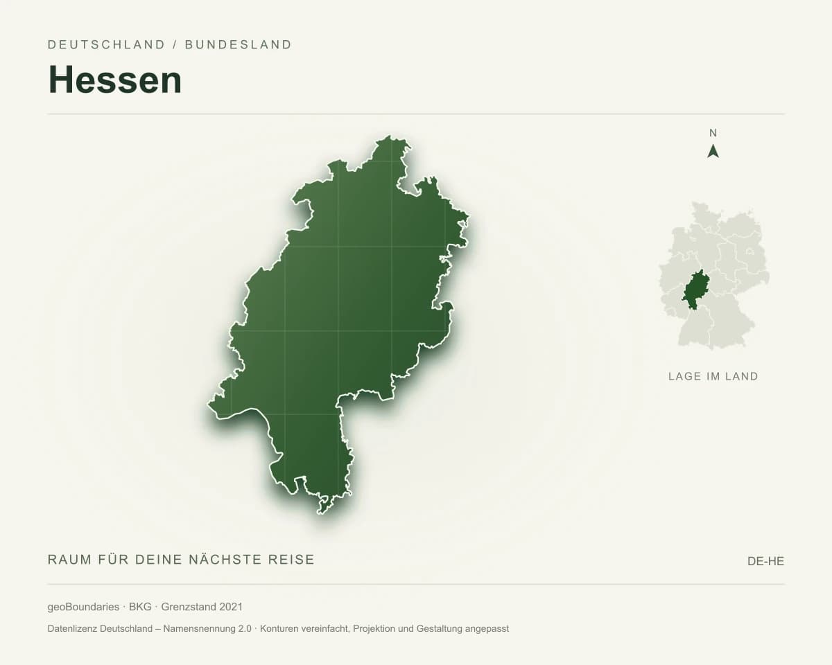 Reliefkarte von Hessen