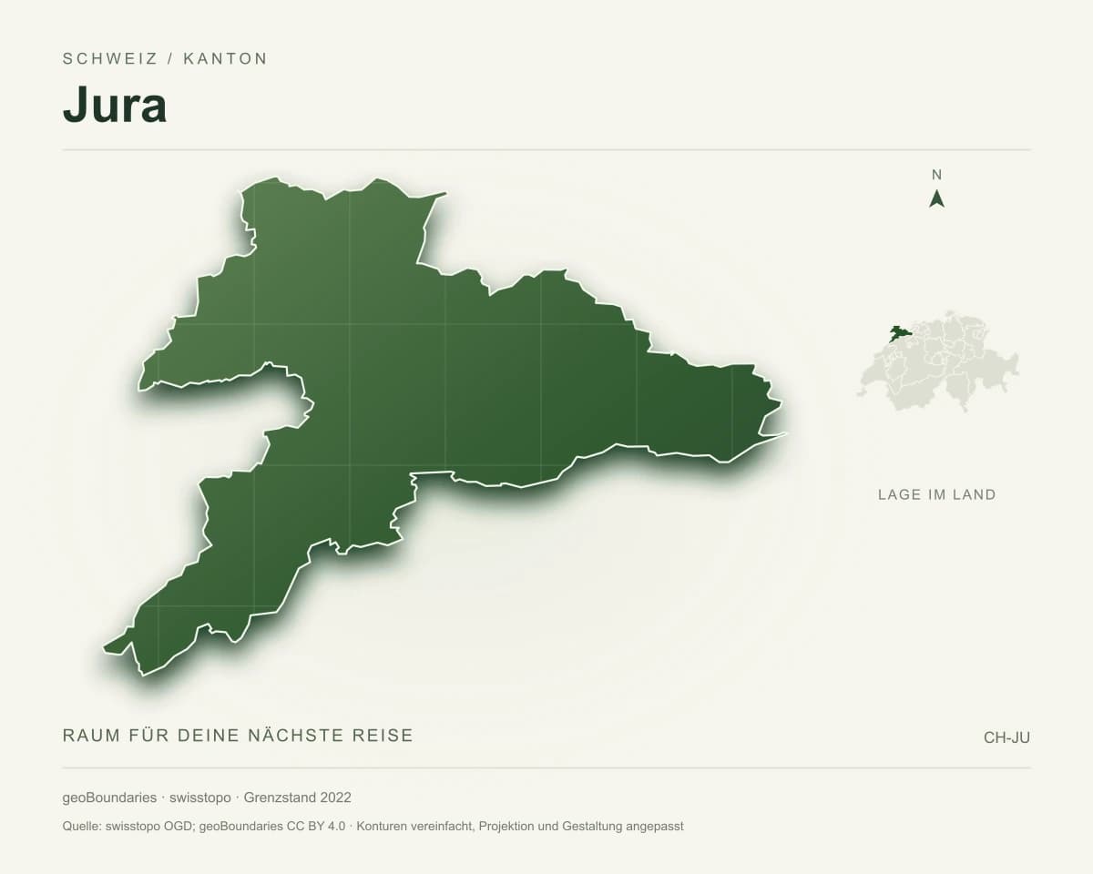 Reliefkarte von Jura