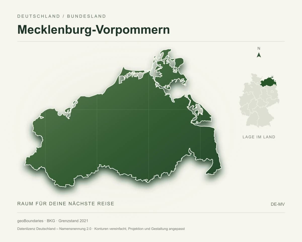Reliefkarte von Mecklenburg-Vorpommern