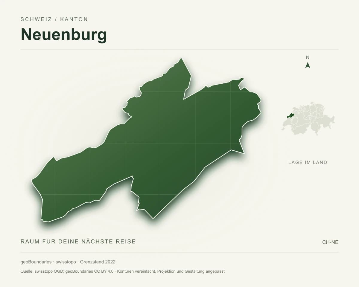 Reliefkarte von Neuenburg