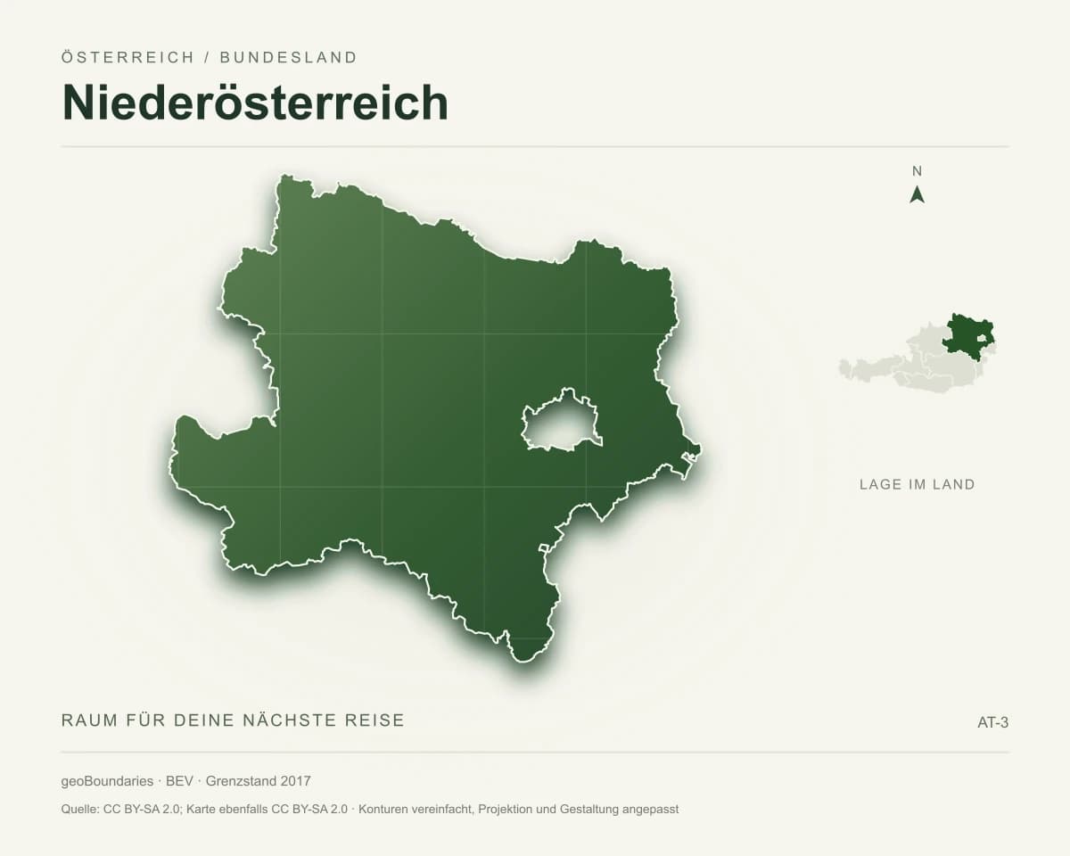 Reliefkarte von Niederösterreich