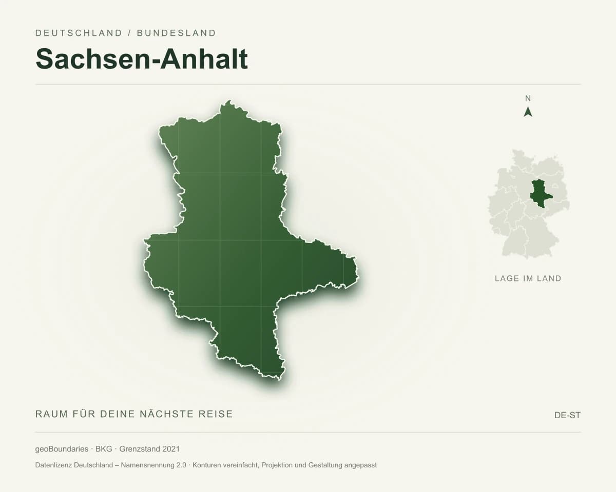 Reliefkarte von Sachsen-Anhalt