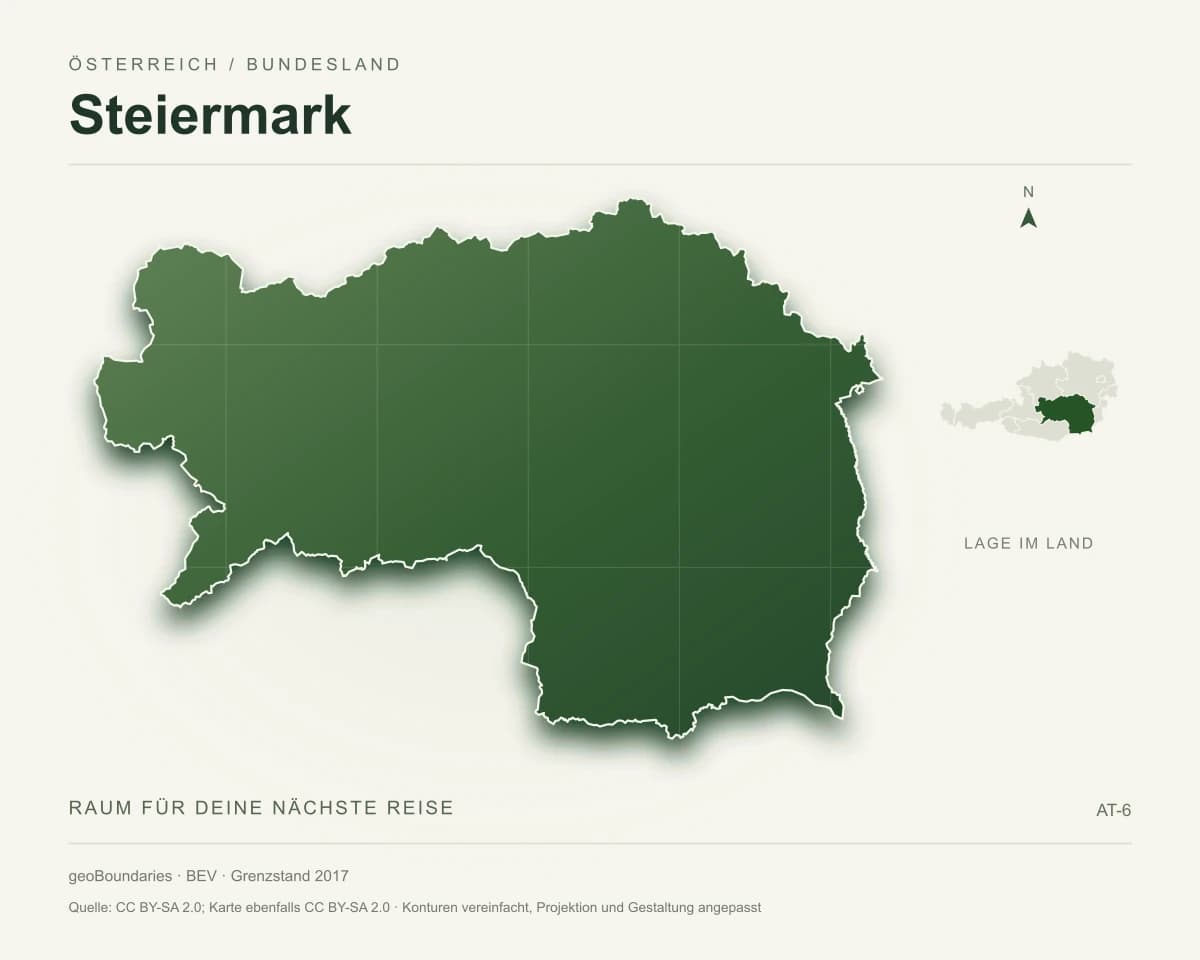 Reliefkarte von Steiermark