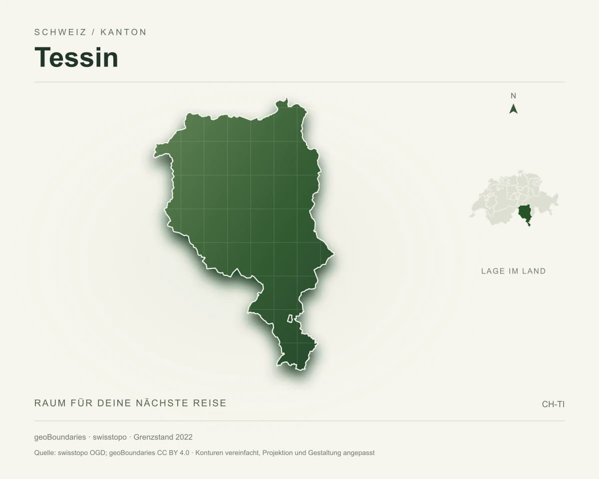 Reliefkarte von Tessin