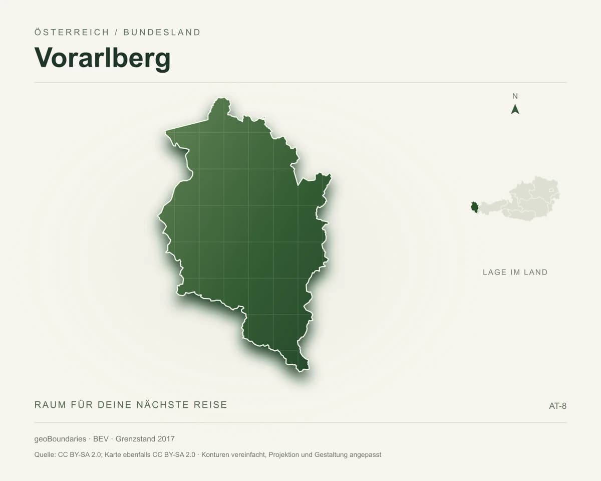 Reliefkarte von Vorarlberg