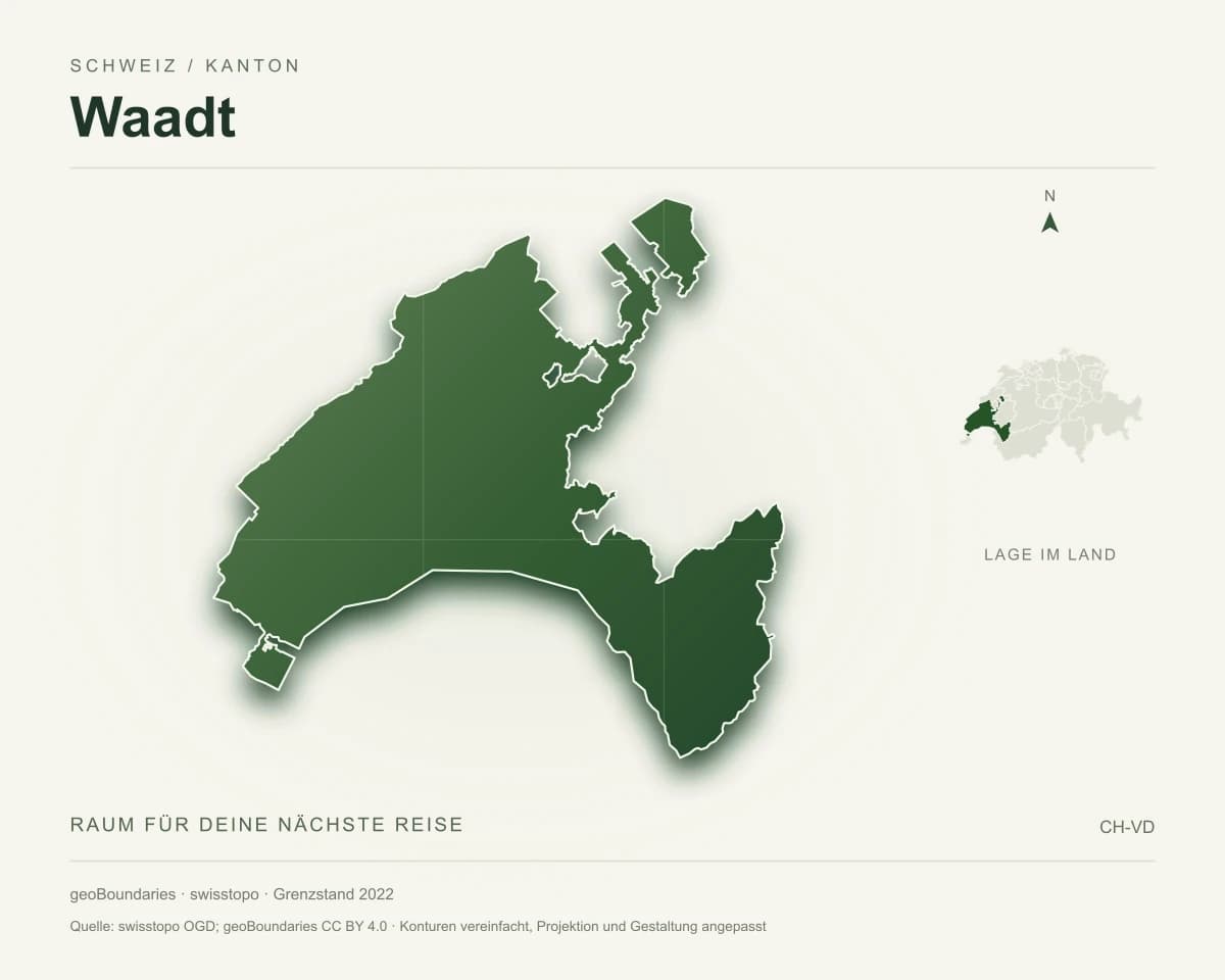 Reliefkarte von Waadt