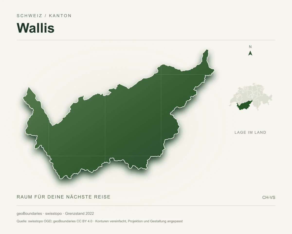 Reliefkarte von Wallis