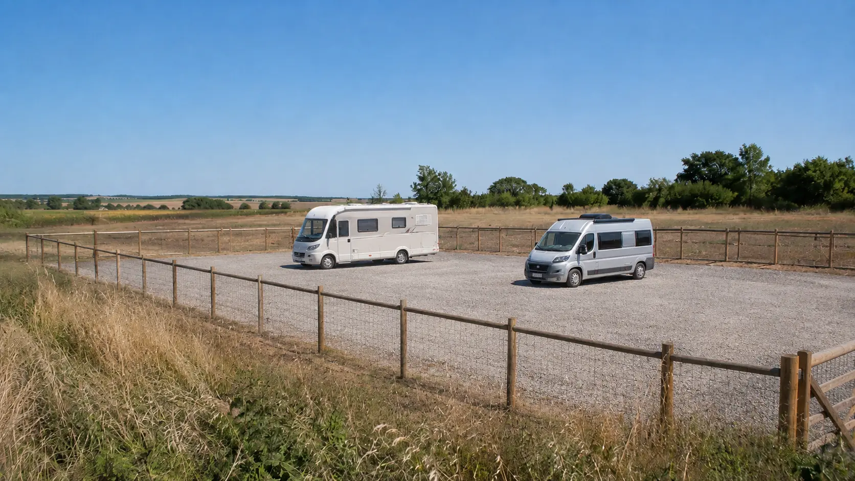 Stellplatz mit Wohnmobil – Nachher